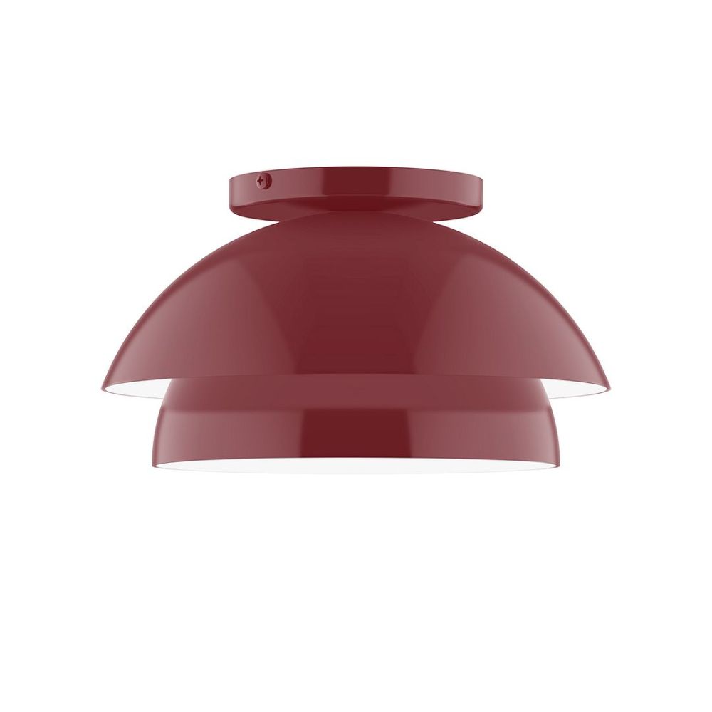Montclair Lightworks FMDX445-G15-55 10" Nest Flush Mount with Glass Globe Barn Red Finish